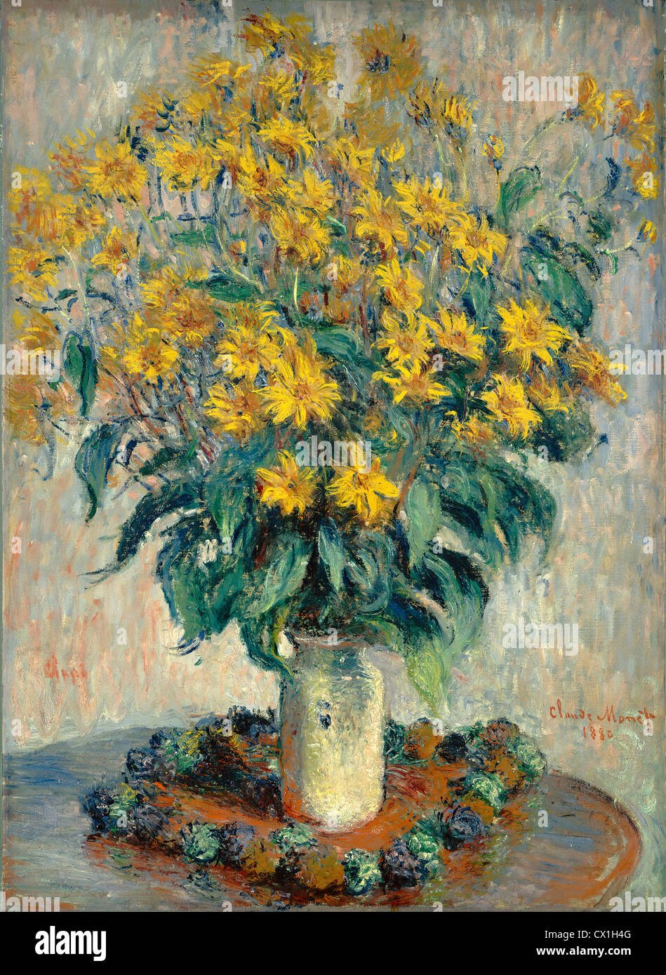 Claude Monet, Topinambur Blumen, French, 1840-1926, 1880, Öl auf Leinwand Stockfoto