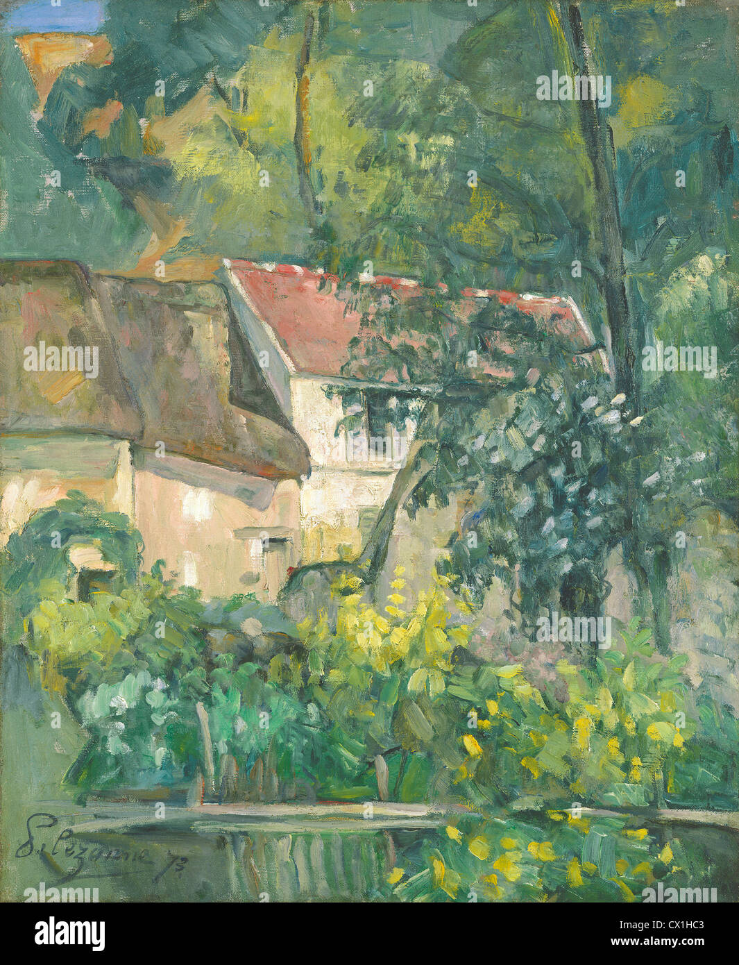 Paul Cézanne (French, 1839-1906), Haus des Père Lacroix, Öl 1873, auf Leinwand Stockfoto