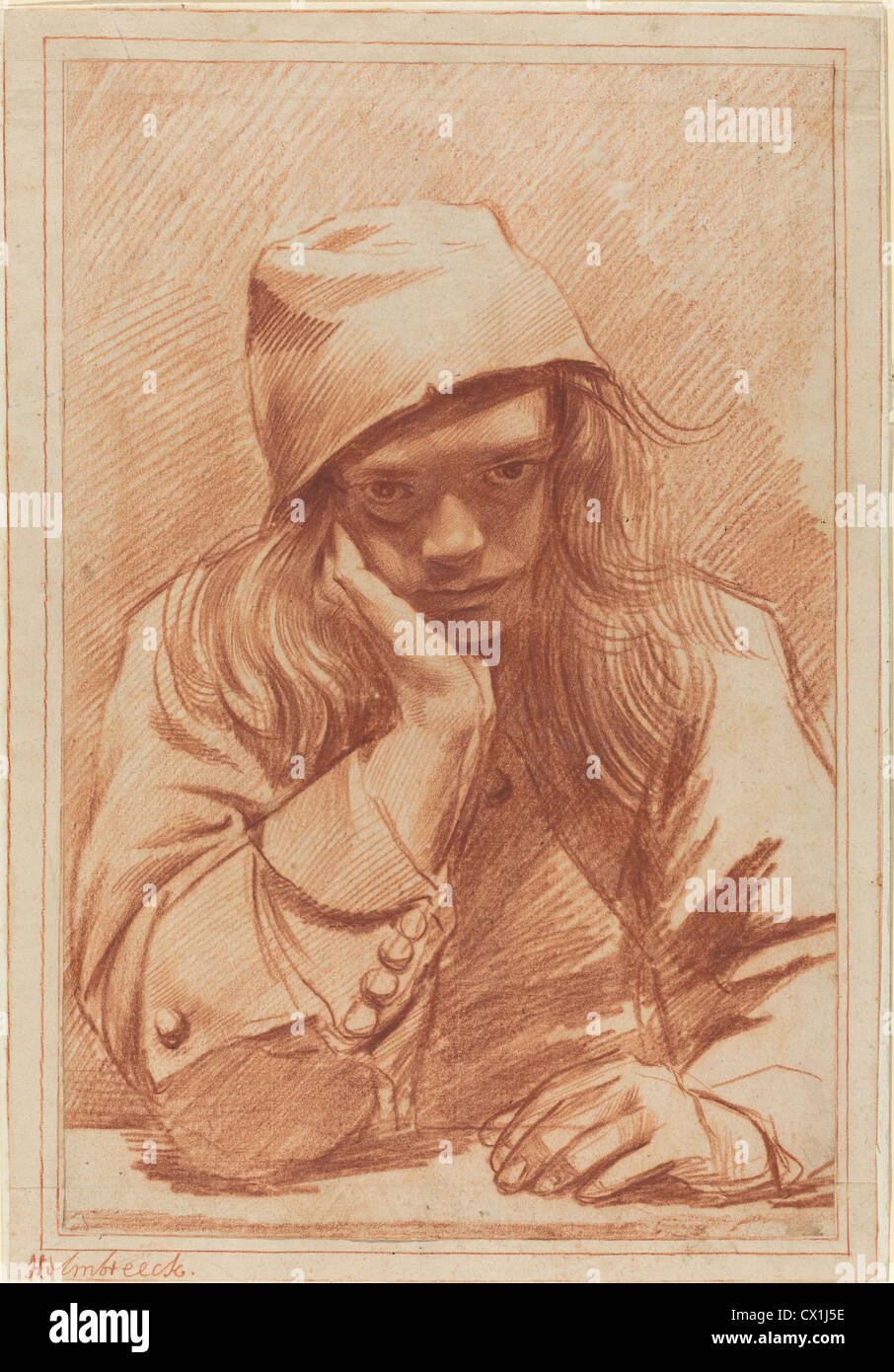 Dirk Helmbreker (Niederländisch, 1633-1696), Selbstporträt, Ed Kreide, Ailsa Mellon Bruce Fund Stockfoto