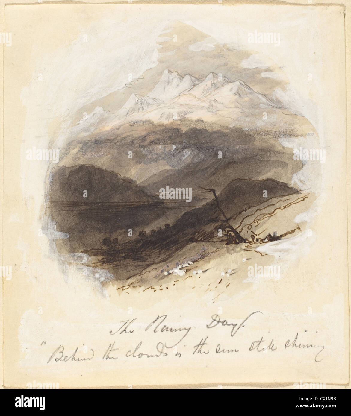 Myles Birket Foster (Britisch, 1825-1899), Illustration für Longfellow es "Rainy Day" Stockfoto