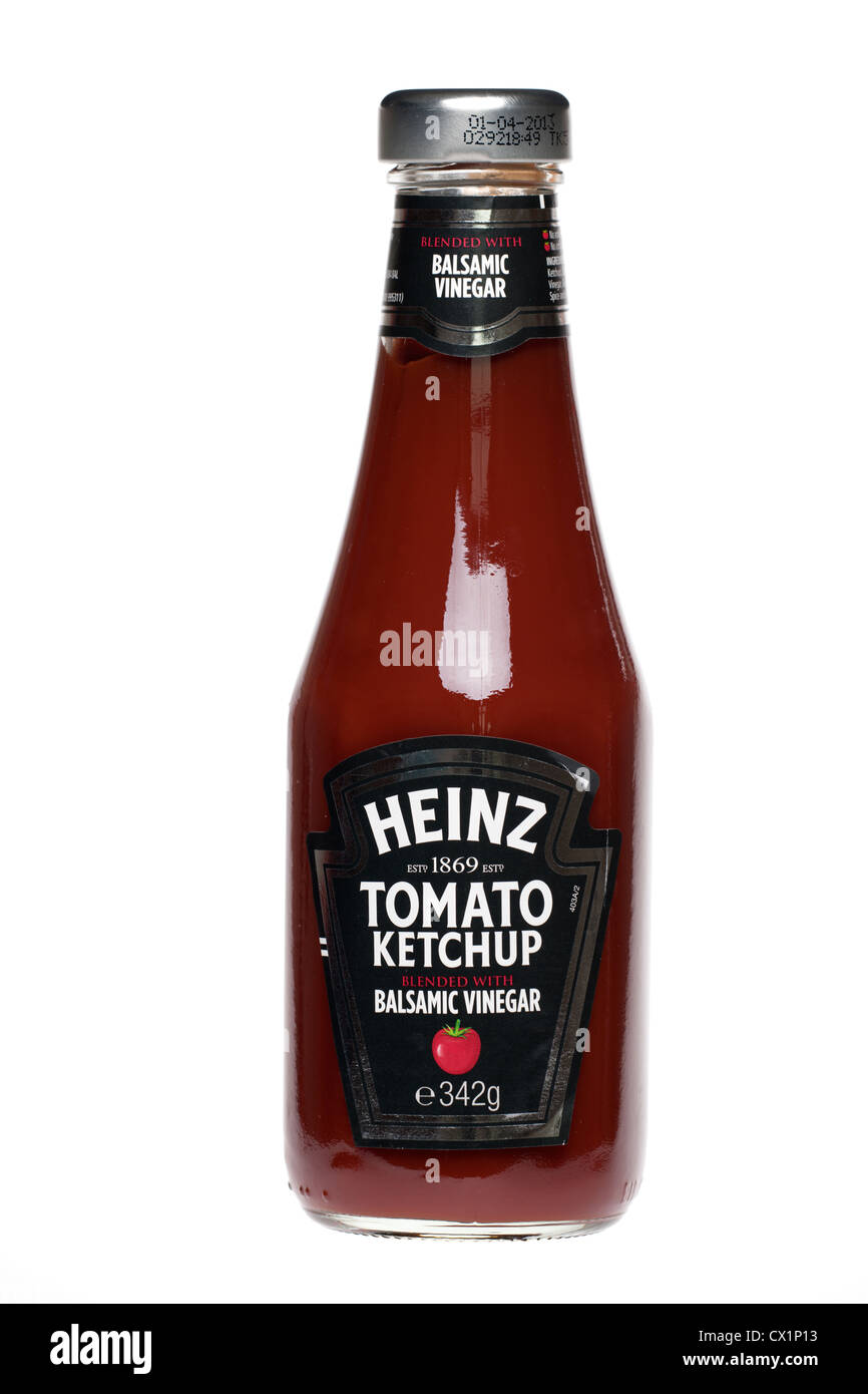 Heinz Tomatenketchup Flasche gemischt mit Balsamico-Essig Stockfoto