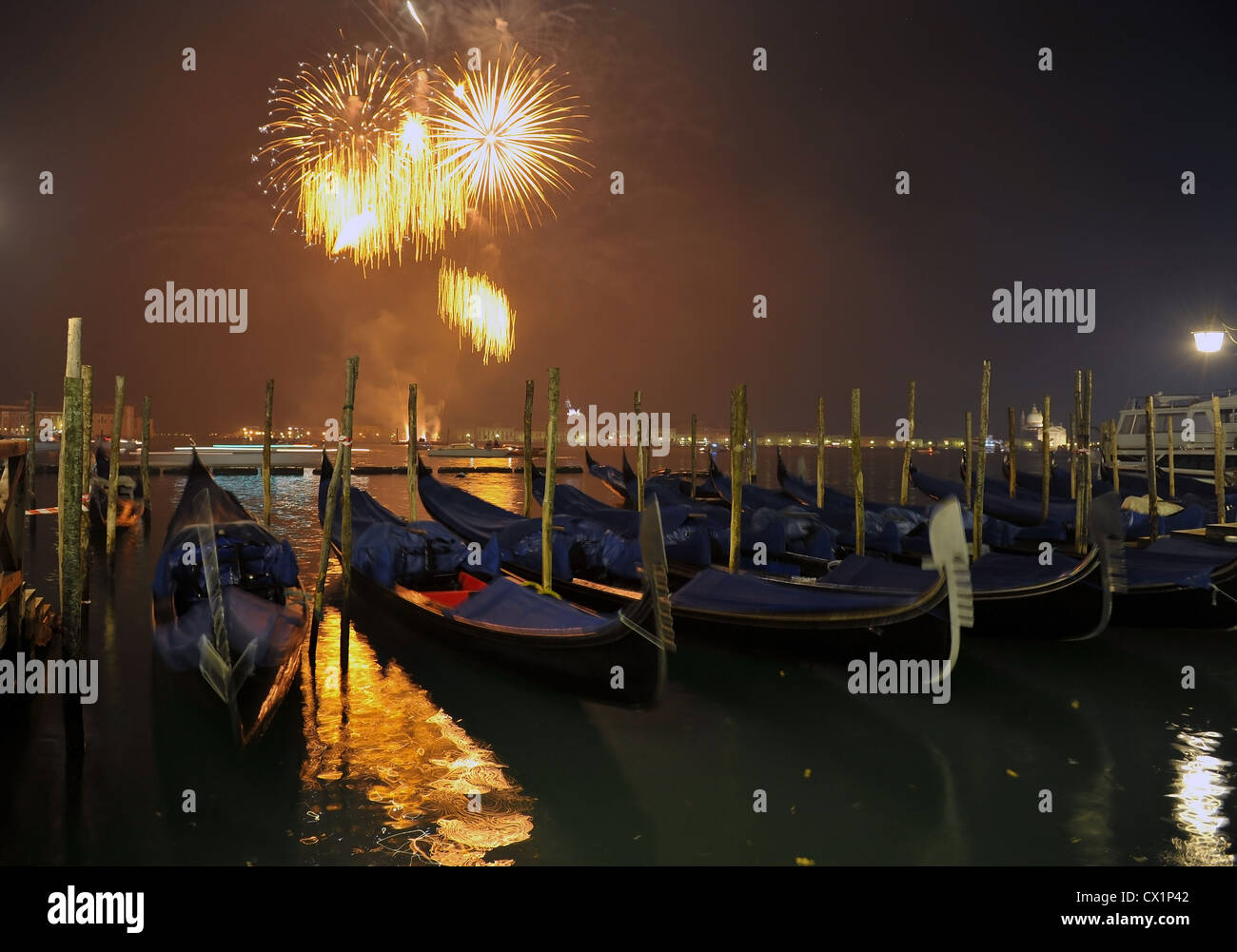 Neujahrs Gruß in Venedig Stockfoto