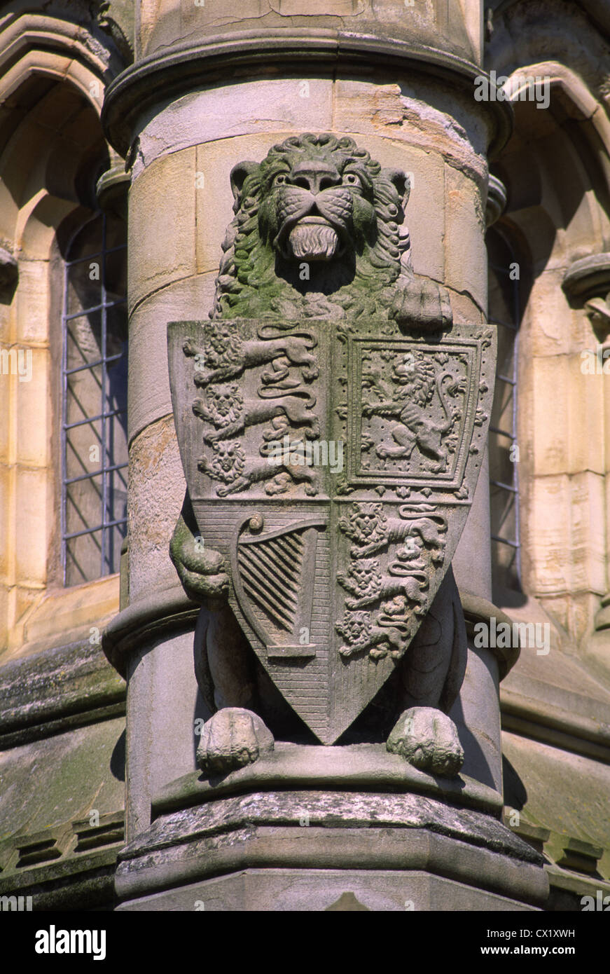 Amerikanische Brunnen Löwe Statue Detail, Stratford Warwickshire, UK Stockfoto