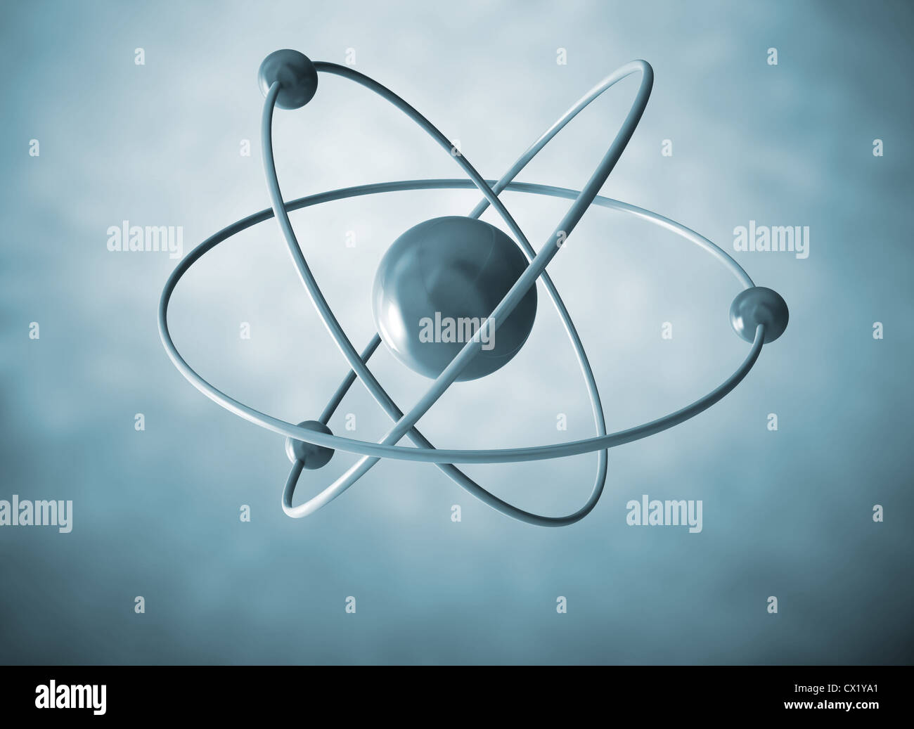 3D Abbildung eines Atoms Stockfoto
