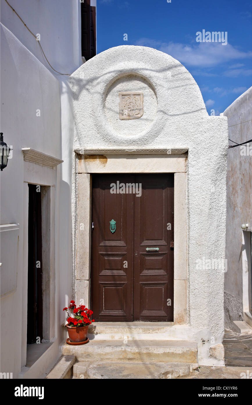 Schönes kleines Haus in der Burg Sanoudos, Chora Naxos Kykladen, Kykladen, Griechenland Stockfoto