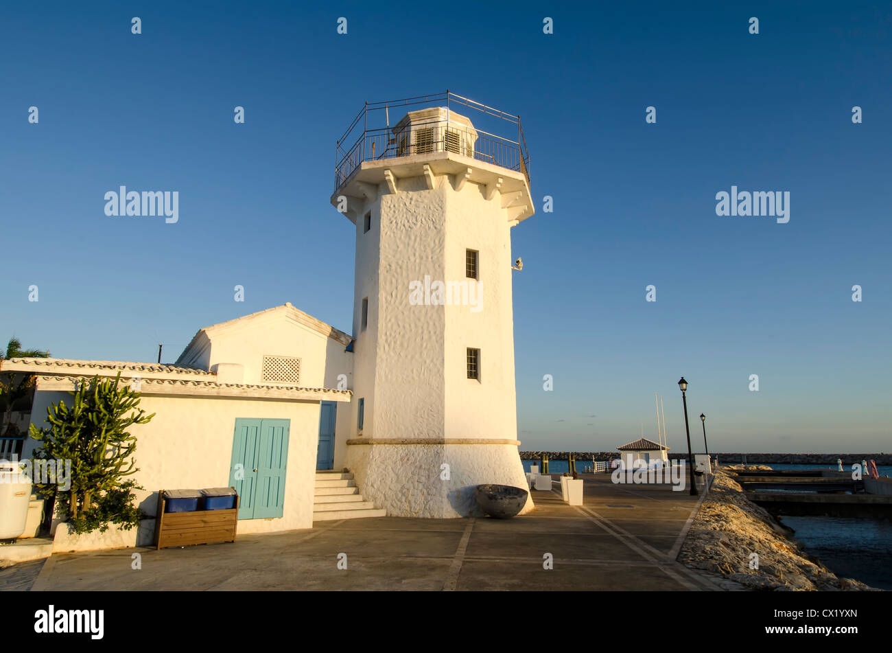 Leuchtturm von La Marina Resort Casa de Campo, La Romana, Dominikanische Republik Stockfoto