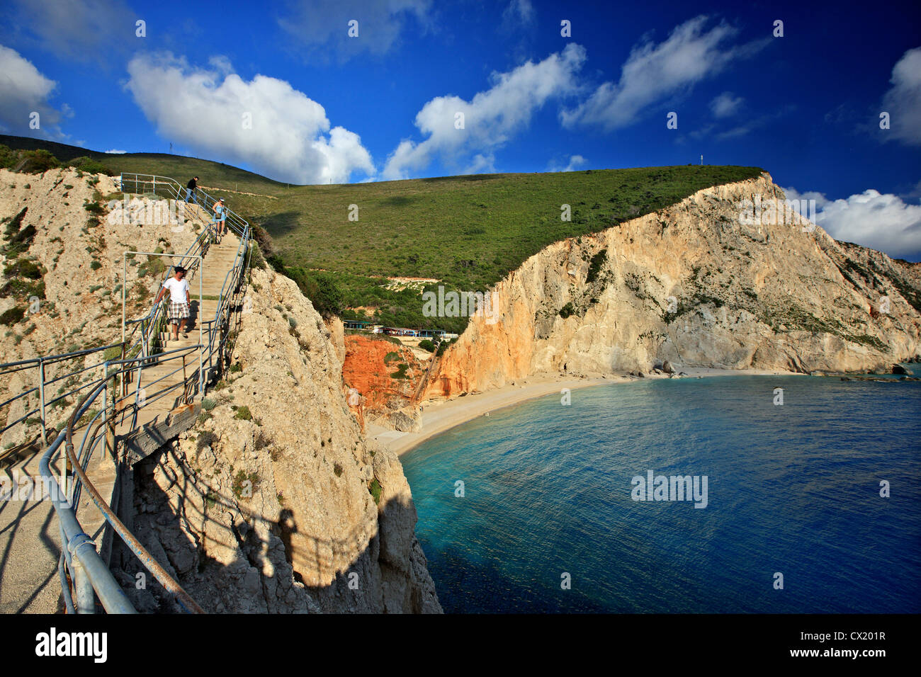Weltberühmten Strand Porto Katsiki ("off Season"), Lefkada (oder "Lefkas") Insel, Griechenland, Ionisches Meer, Nordteil ("sieben Inseln") Stockfoto