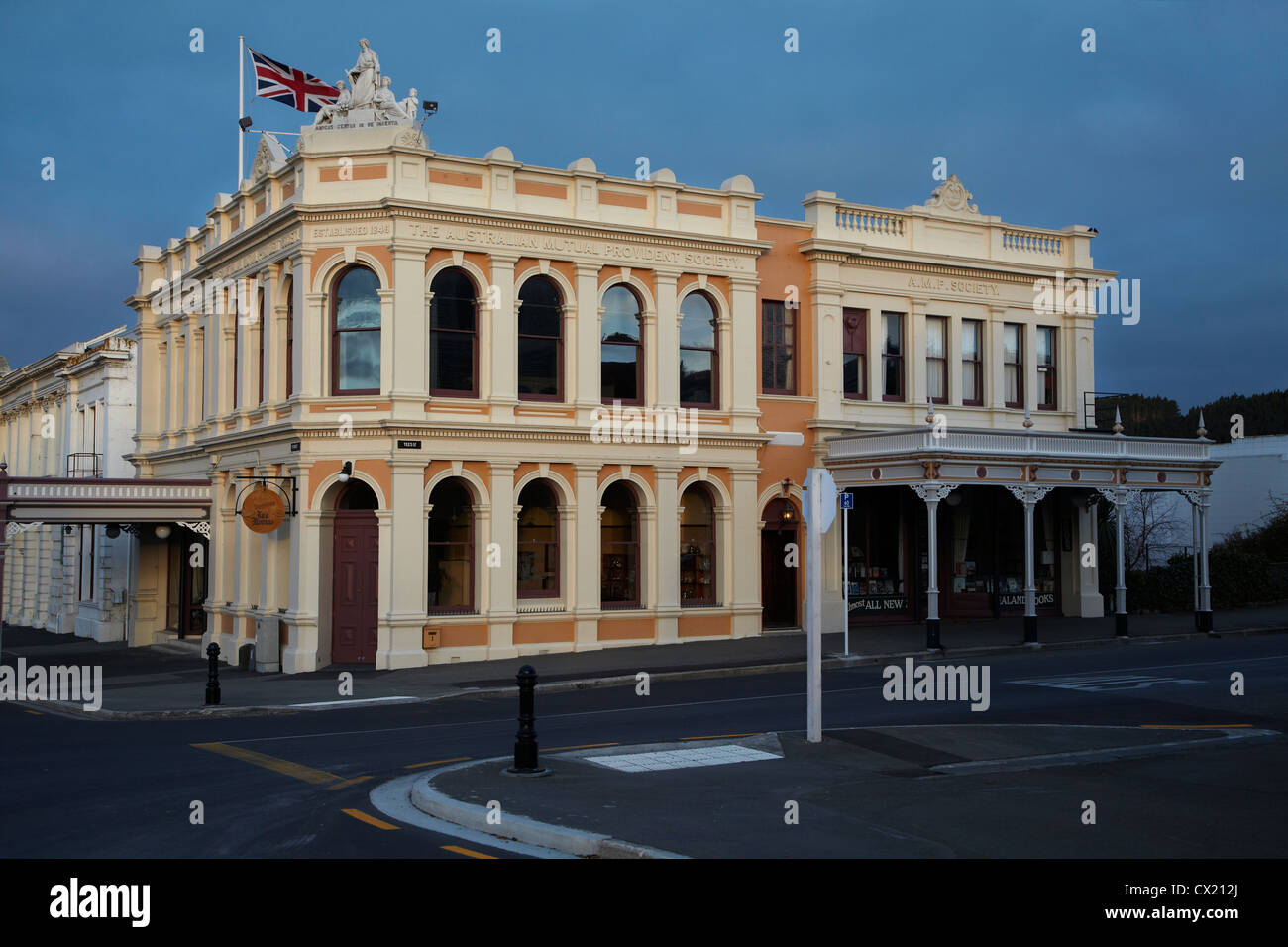 AMP Baudenkmäler, Oamaru, North Otago, Südinsel, Neuseeland Stockfoto