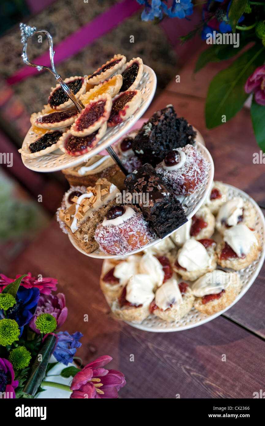 Eine Darstellung der traditionellen Kuchen, Torten und Phantasien Stockfoto