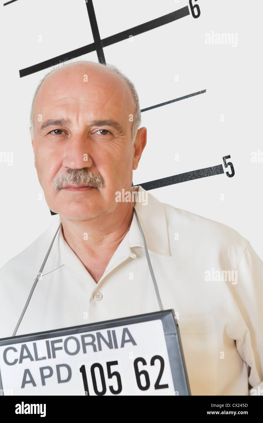 Fahndungsfoto des älteren Menschen Stockfoto