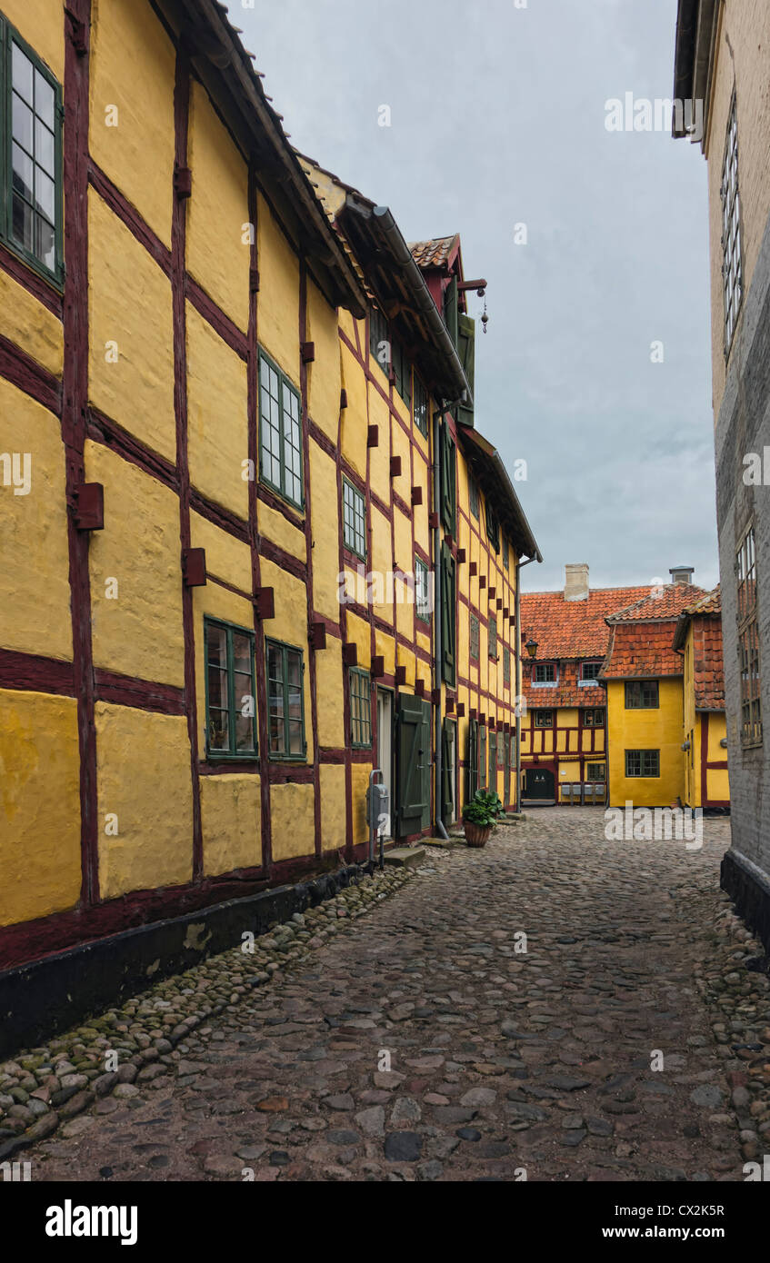 Fachwerkhaus im Dorf von Kerteminde, Dänemark Stockfoto