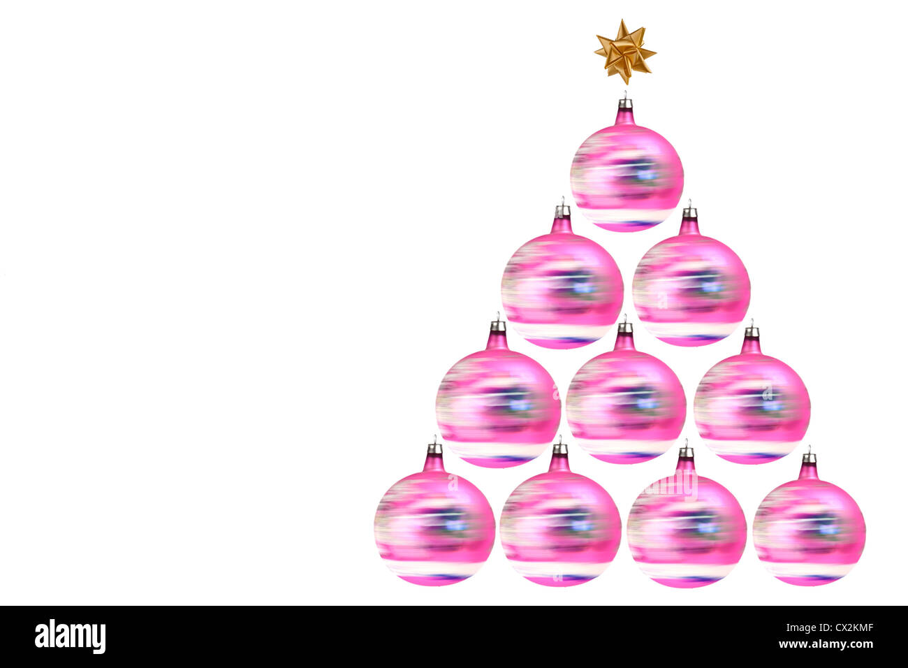 Weihnachten Baum aus rotierenden Dekoration und Stern auf der Spitze des goldenen Papier gemacht Stockfoto