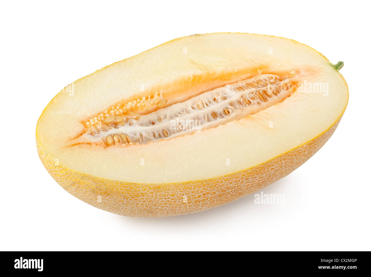 Reife Melone isoliert auf weißem Hintergrund Stockfoto