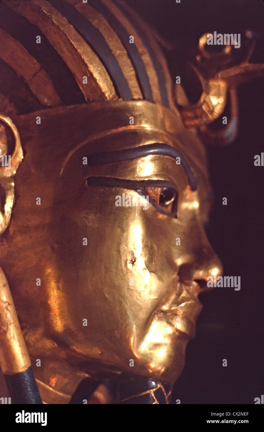Die goldene Totenmaske von Tutankhamen, ägyptische Antiquitätenmuseum, Kairo Stockfoto