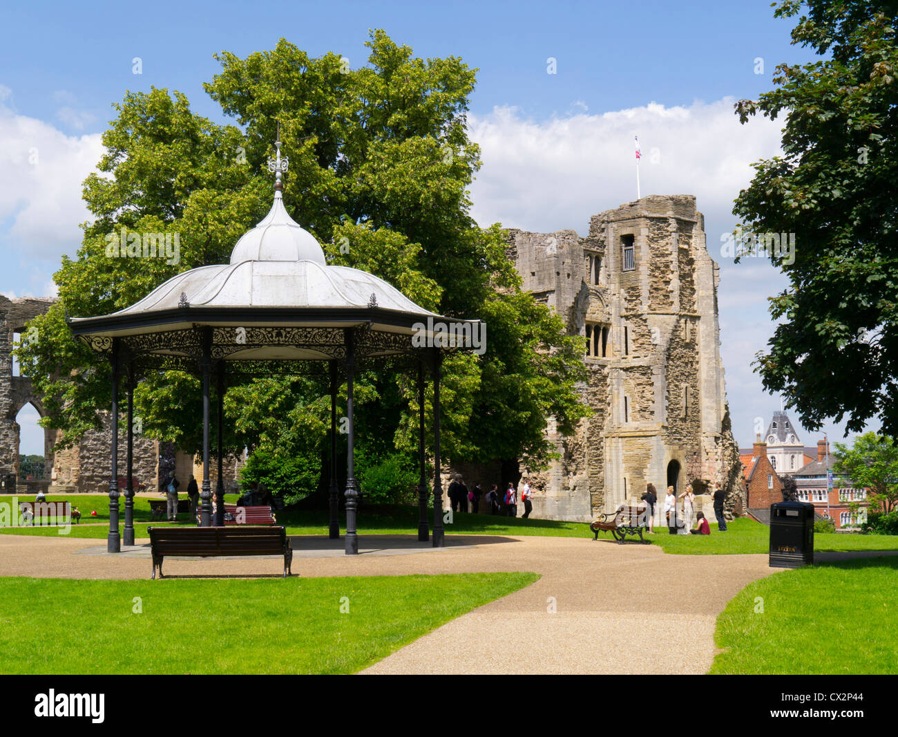 Newark Schlosspark und Musikpavillon, Newark, Nottinghamshire Stockfoto