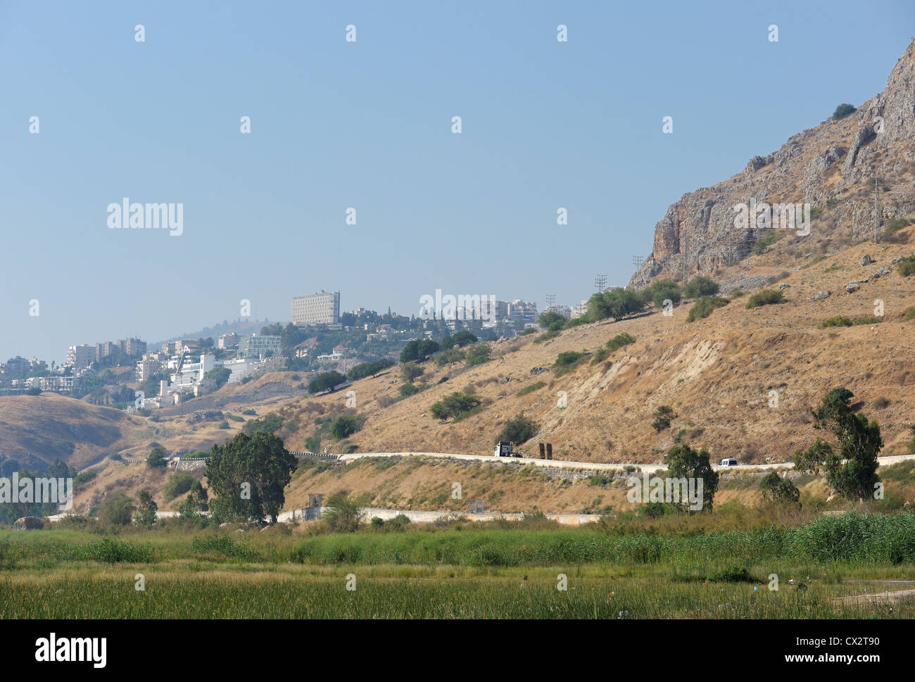 Ufer des See Genezareth in der Nähe der Stadt Tiberias am Morgen Stockfoto