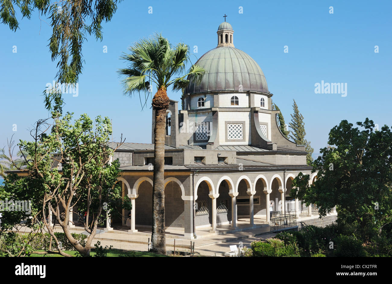 Kirche auf dem Berg der Seligpreisungen in der Nähe von See Genezareth (Israel) Stockfoto