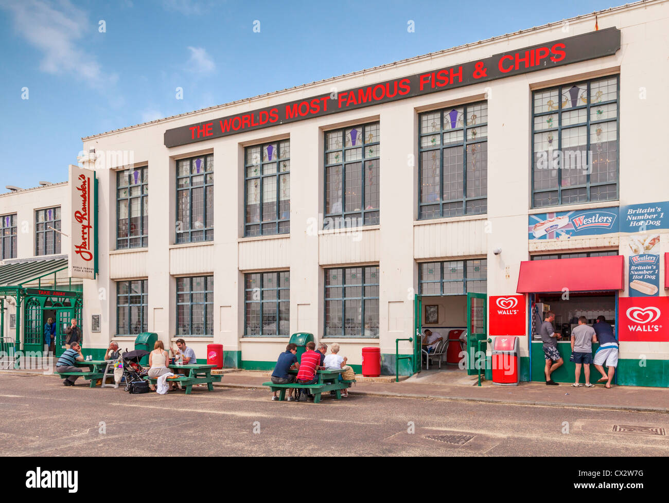 Harry Ramsden Fish &amp; Chips-shop Bournemouth, England. Stockfoto