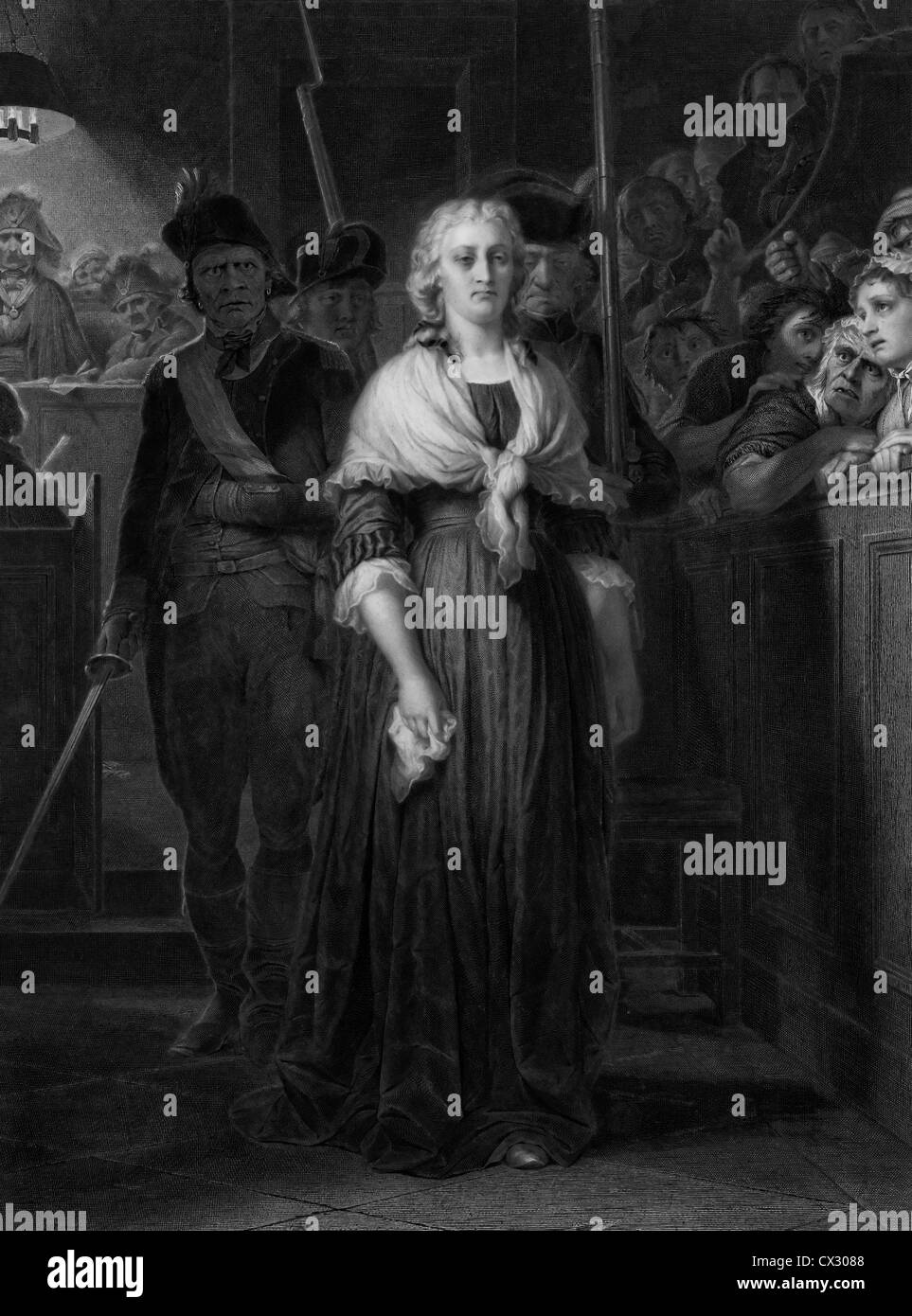 Marie Antoinette durch das Revolutionstribunal verurteilt Stockfoto