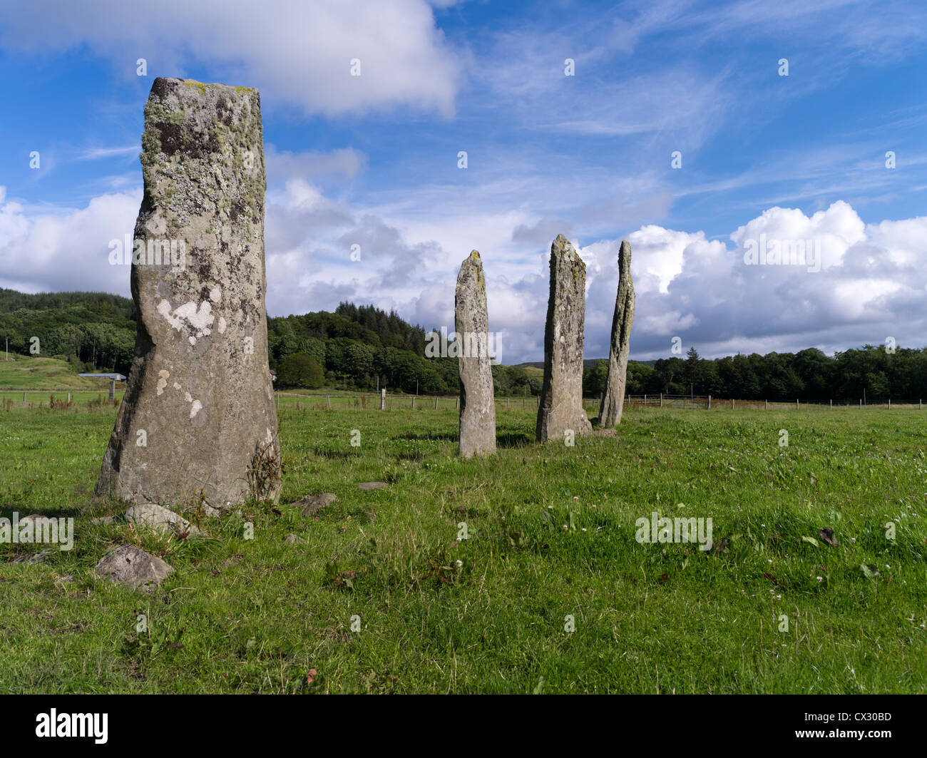dh Ballymeanoch Standing Stones KILMARTIN Glen ARGYLL SCOTLAND scottish Highlands Megalithikum Stockfoto