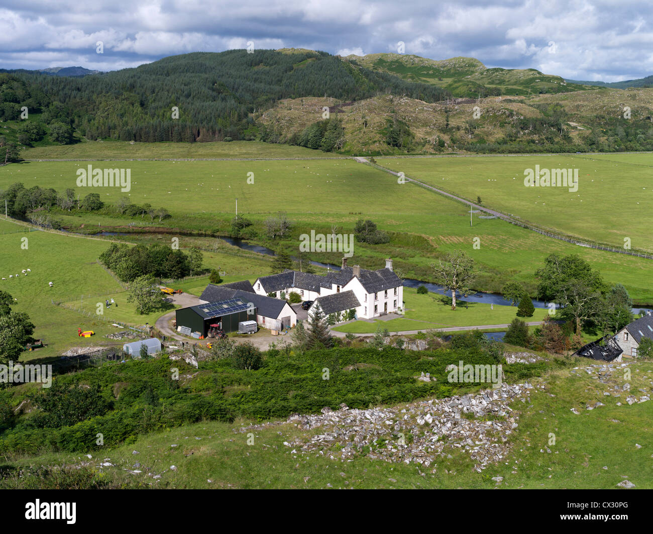 dh Kilmartin Glen Dunadd Valley DUNADD ARGYLL Country Farmstead argyllshire Farmhouse Schottland Farmland ländliches Bauernhaus großbritannien schottisch Stockfoto