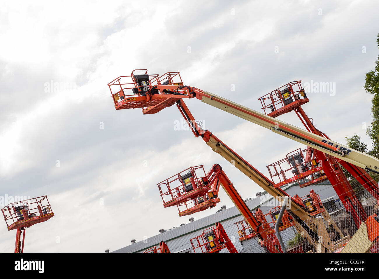 Hubarbeitsbühne Maschinen zur Miete an der Sunshine Coast, Queensland, Australien Stockfoto