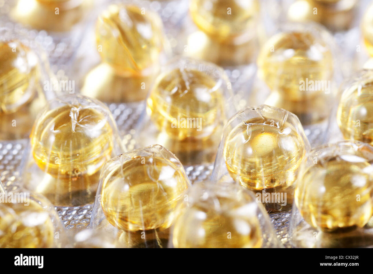 Vitamin A, E, D in Blisterpackung Stockfoto