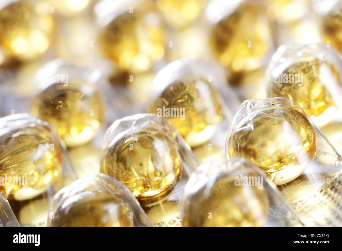 Vitamin A, E, D in Blisterpackung Stockfoto