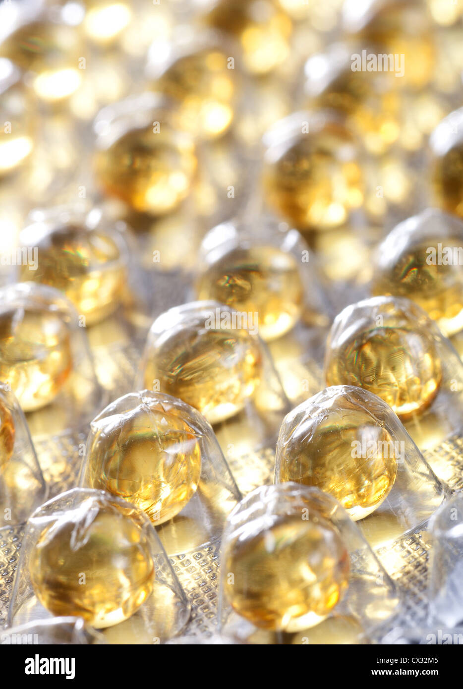 Vitamin A, E, D in Blisterpackung Stockfoto