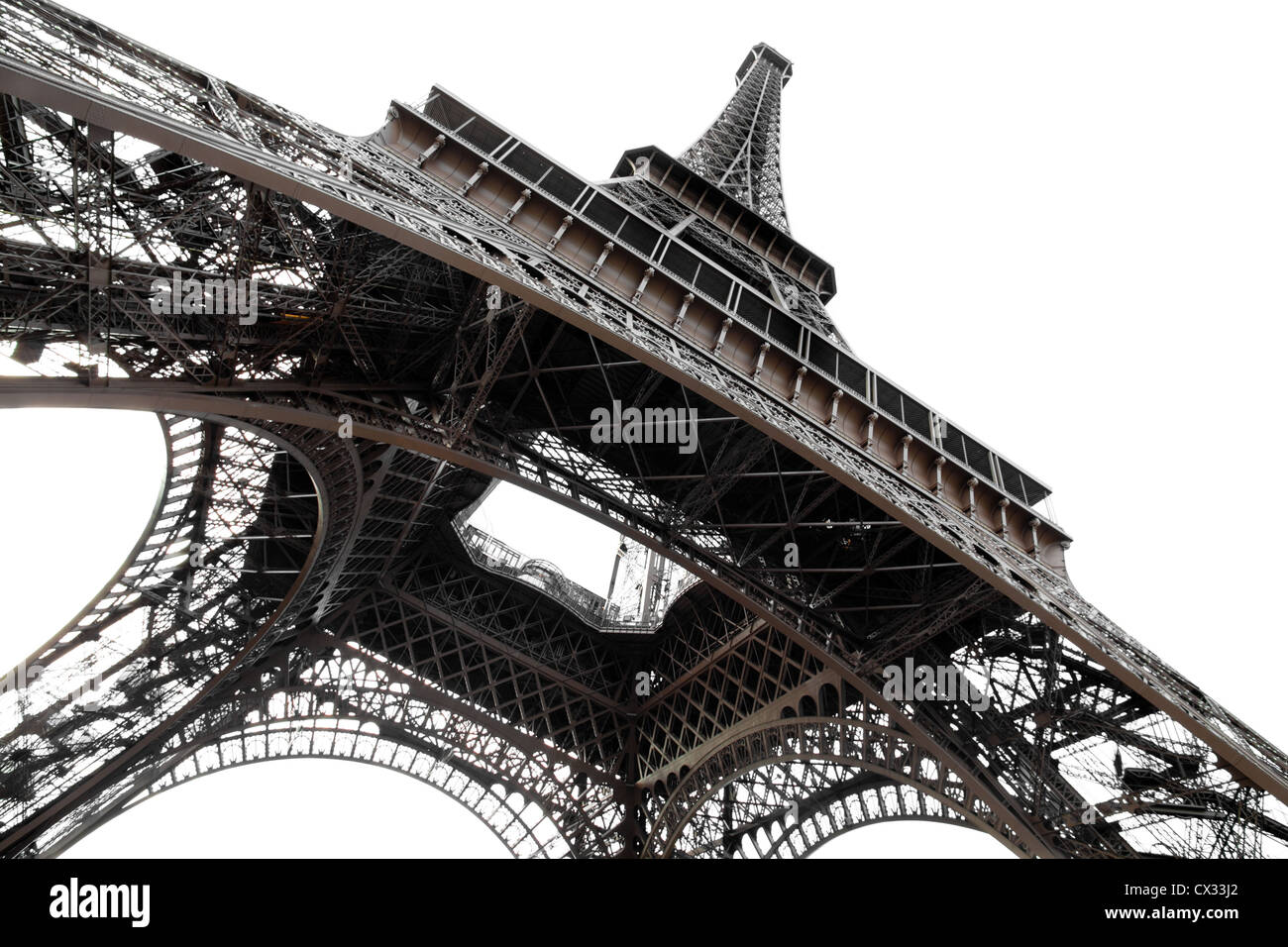 Eiffelturm in Paris isoliert auf weiss Stockfoto