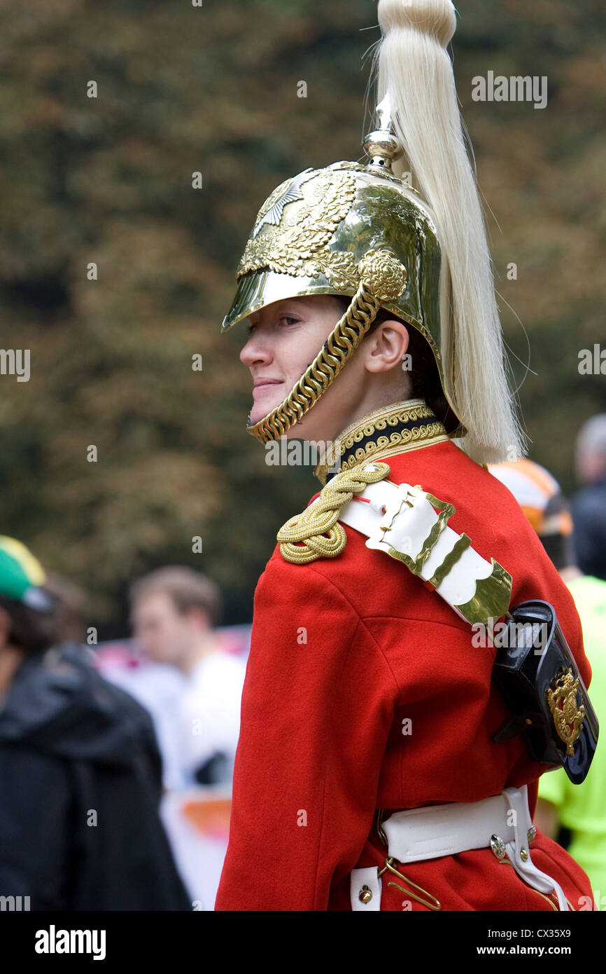 Horse Guards Band spielen am königlichen Parks Halbmarathon, London Stockfoto