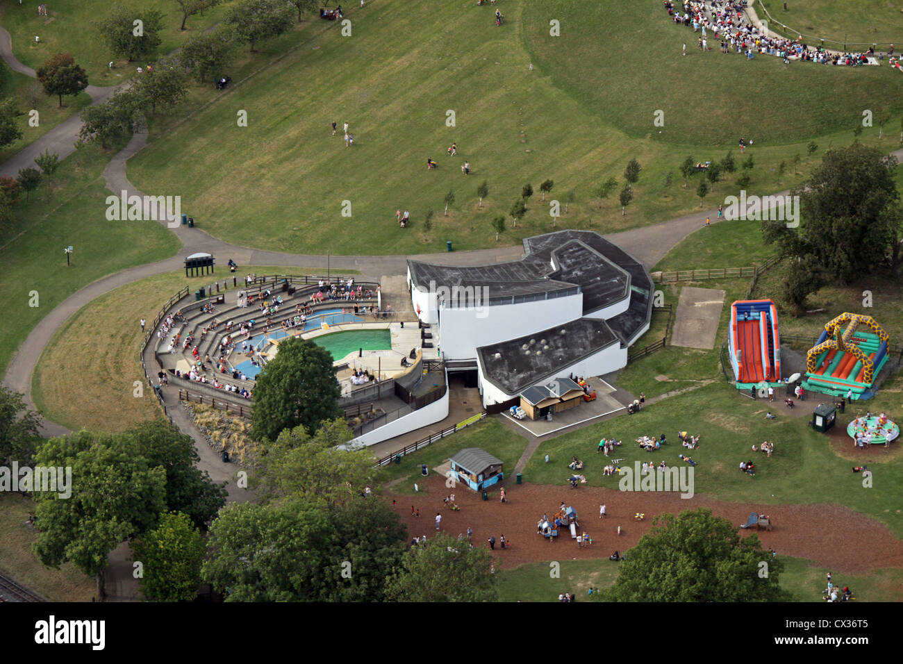 Luftaufnahme des ZSL Whipsnade Zoo in Bedfordshire Stockfoto