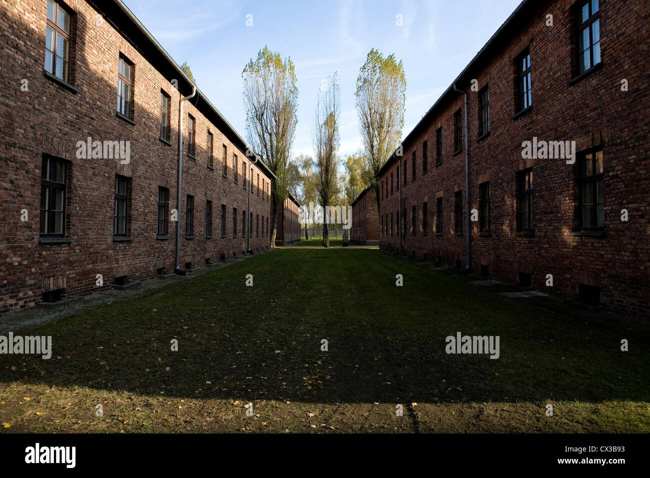 Auschwitz, Stacheldraht, Barbwire Baracke, Birkenau, Gebäude, Lager, Kammer, Konzentration, tot, Tod, Tiefe, Osten, elektrisch, Stockfoto