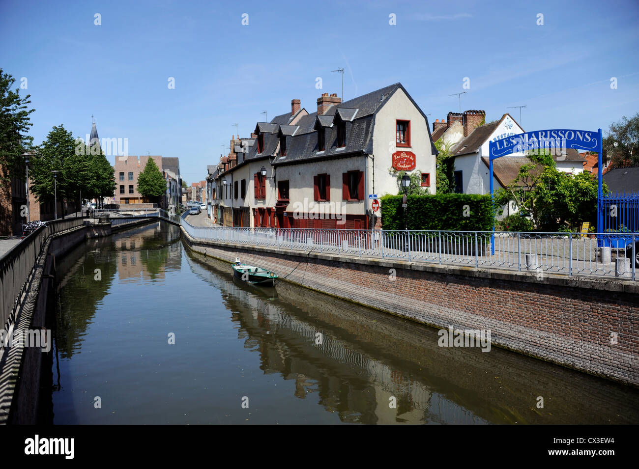 Restaurant, Somme River, Amiens, Somme, Picardie, Frankreich Stockfoto