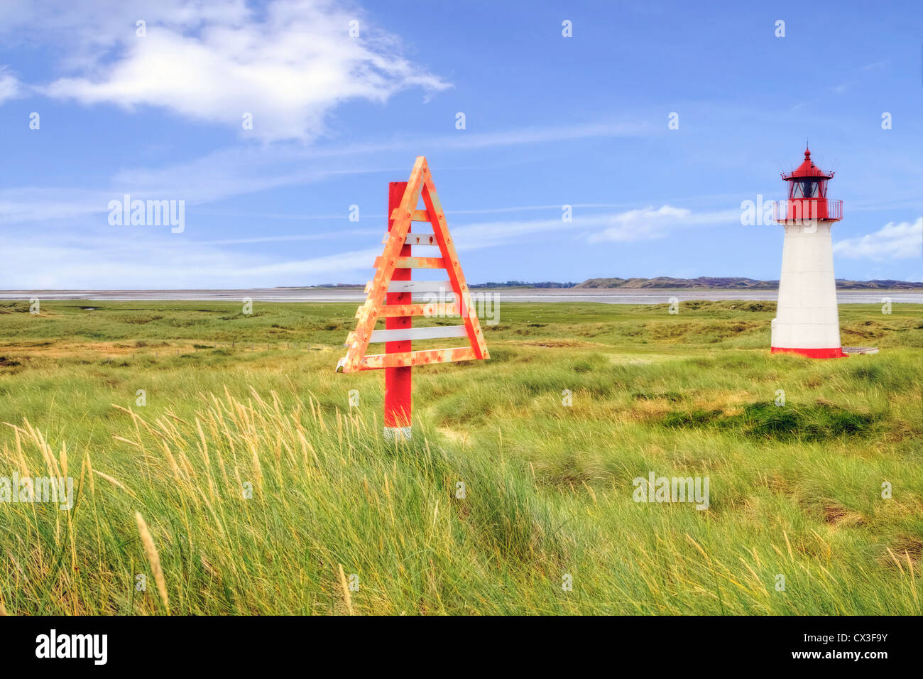 Leuchtturm List West, Ellenbogen, Länderliste, Sylt, Schleswig-Holstein, Deutschland Stockfoto