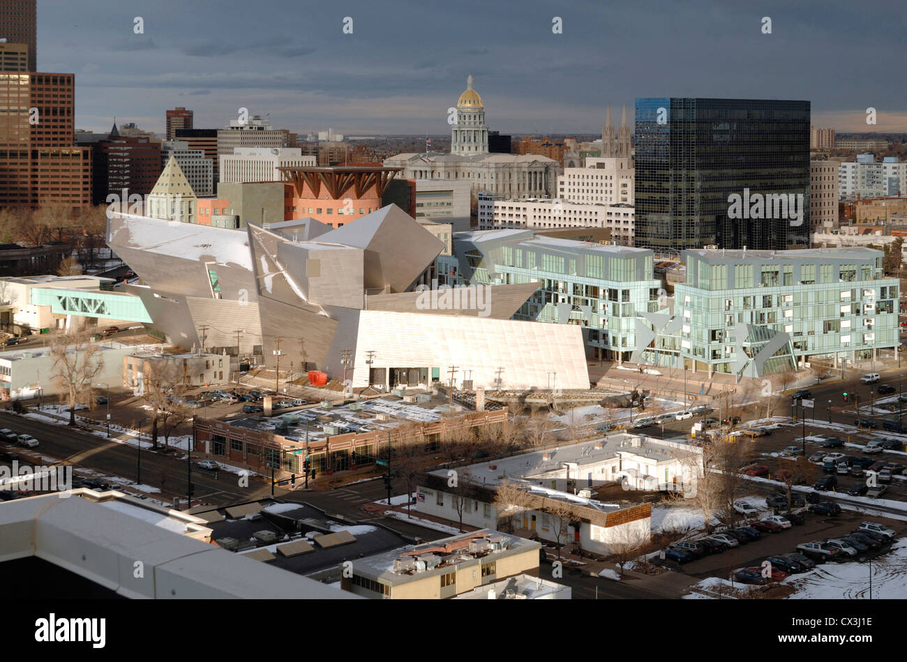 Verlängerung nach Denver Art Museum, Frederic C. Hamilton Building, Denver, USA. Architekt: Daniel Libeskind, 2006. Vie Stockfoto