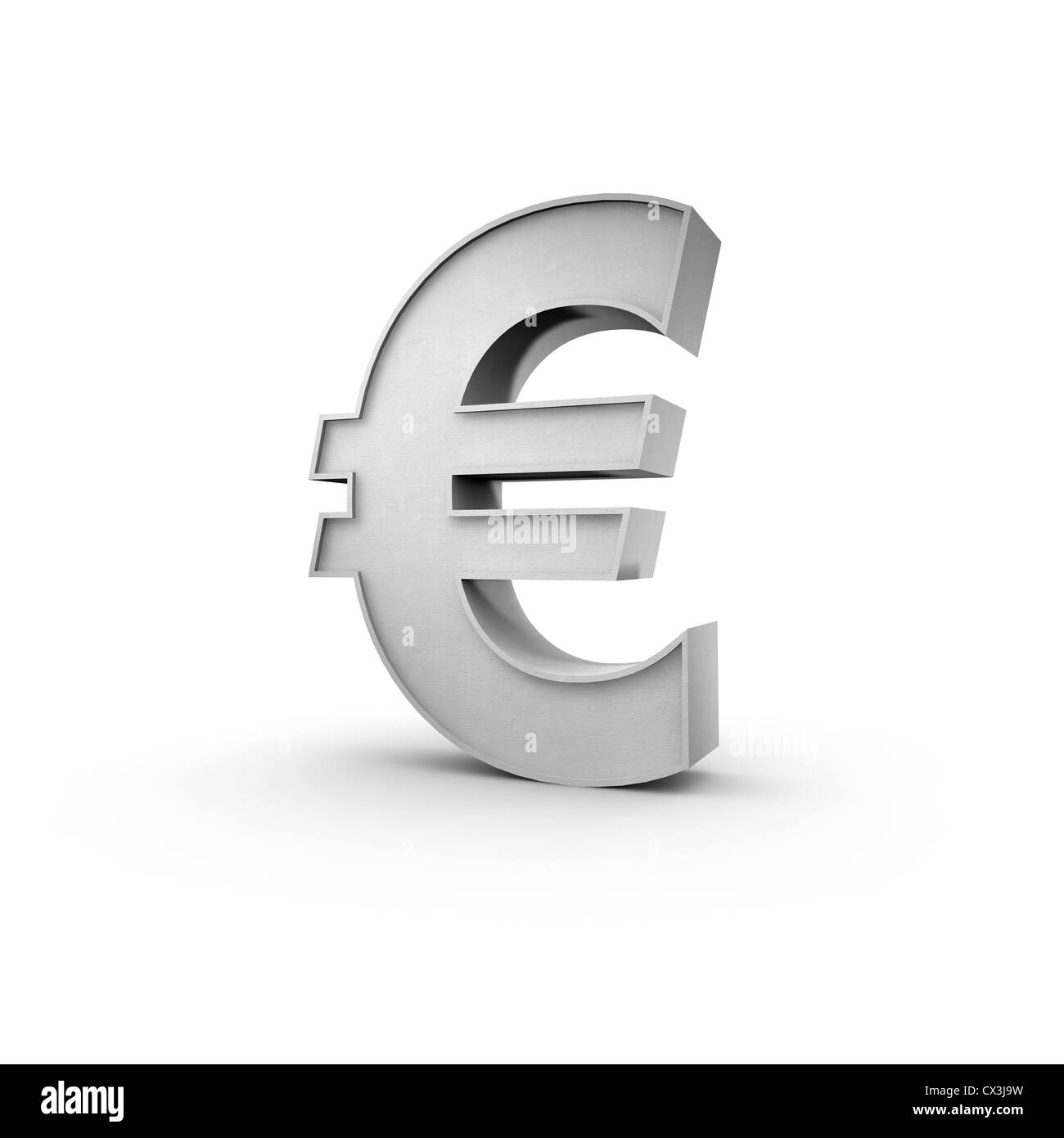 3D Eurozeichen € Auf Weissem Hintergrund - melden Sie für Euro Stockfoto