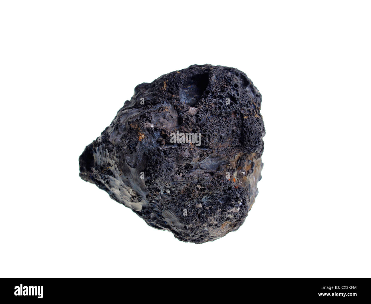 Vulkanische Bombe/Olivin. Herkunft: Lanzarote Stockfoto