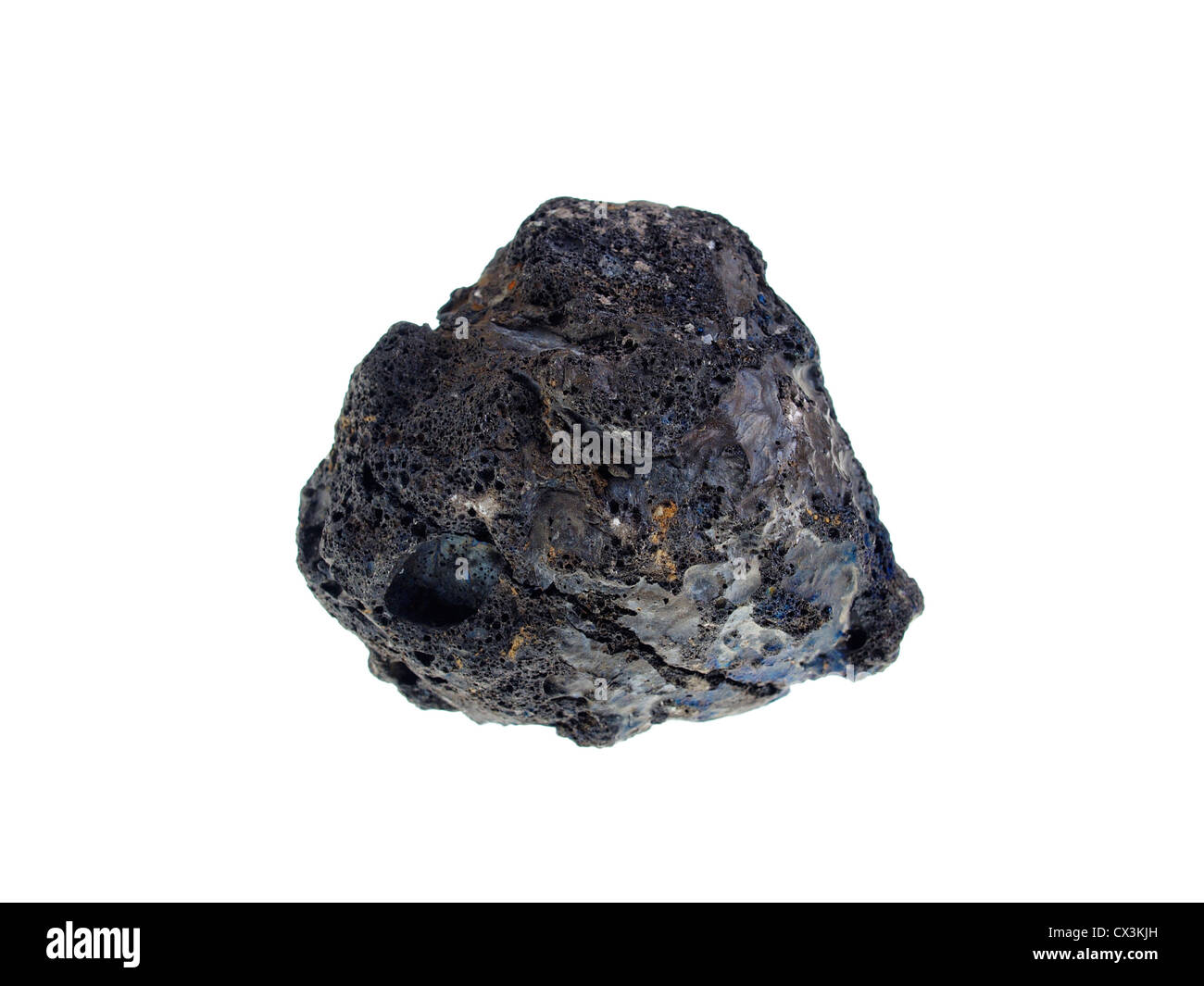 Vulkanische Bombe/Olivin. Herkunft: Lanzarote Stockfoto