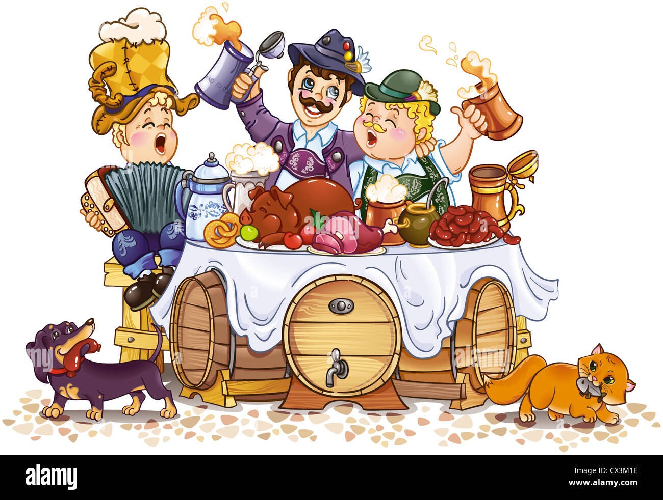 Humoristische Zeichnung des Oktoberfest festival Stockfoto