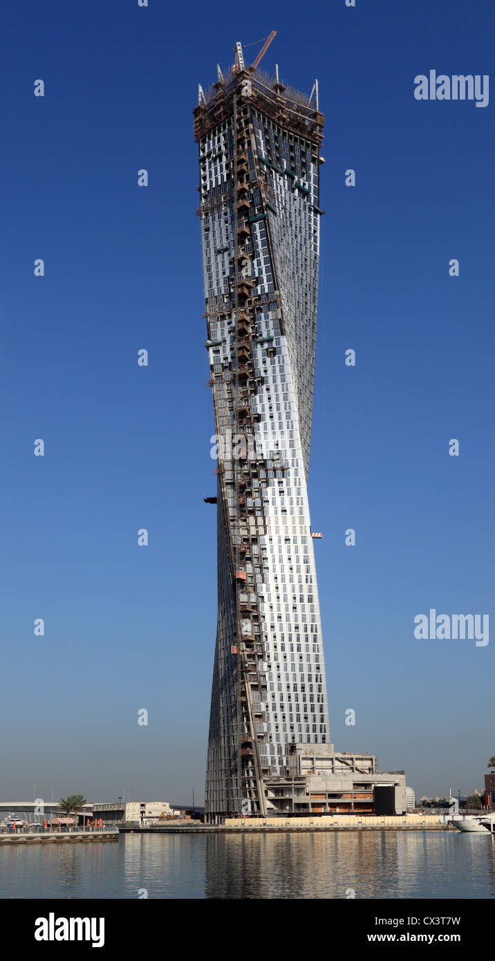 Die Infinity-Tower in Dubai Marina, Vereinigte Arabische Emirate Stockfoto