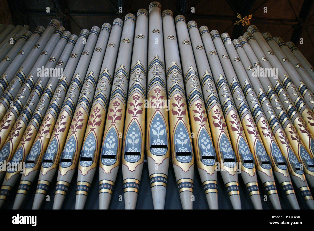 Orgelpfeifen in Saint Giles Pfarrkirche Wrexham Stockfoto