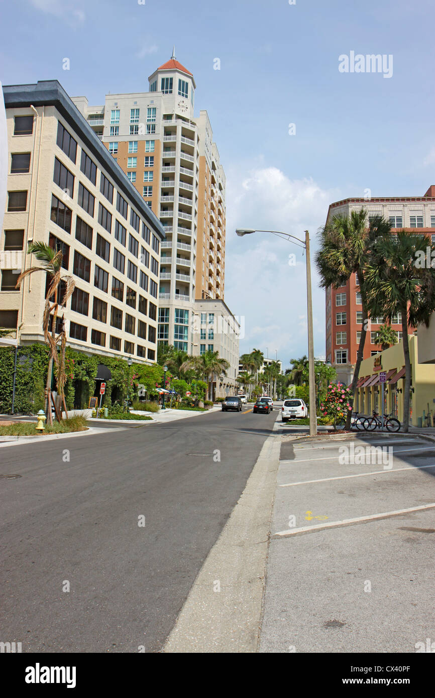 Der kommerzielle Innenstadt Sarasota, Florida und Umgebung: Stockfoto