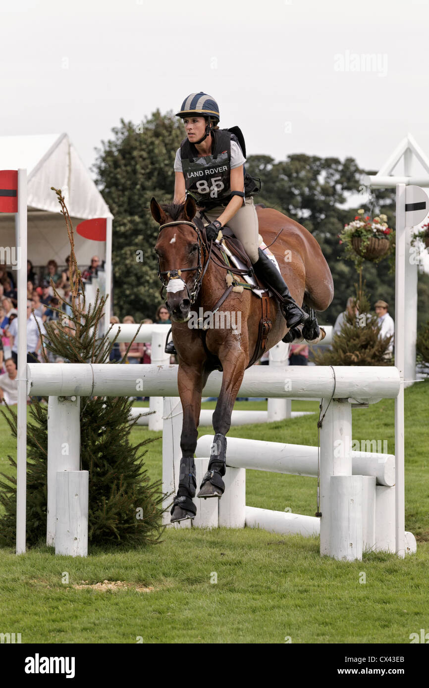 Kate-Hicks Reiten Belmont in Burghley - Samstag, 1. September 2012 die Land Rover Burghley Horse Trials 2012 Stockfoto