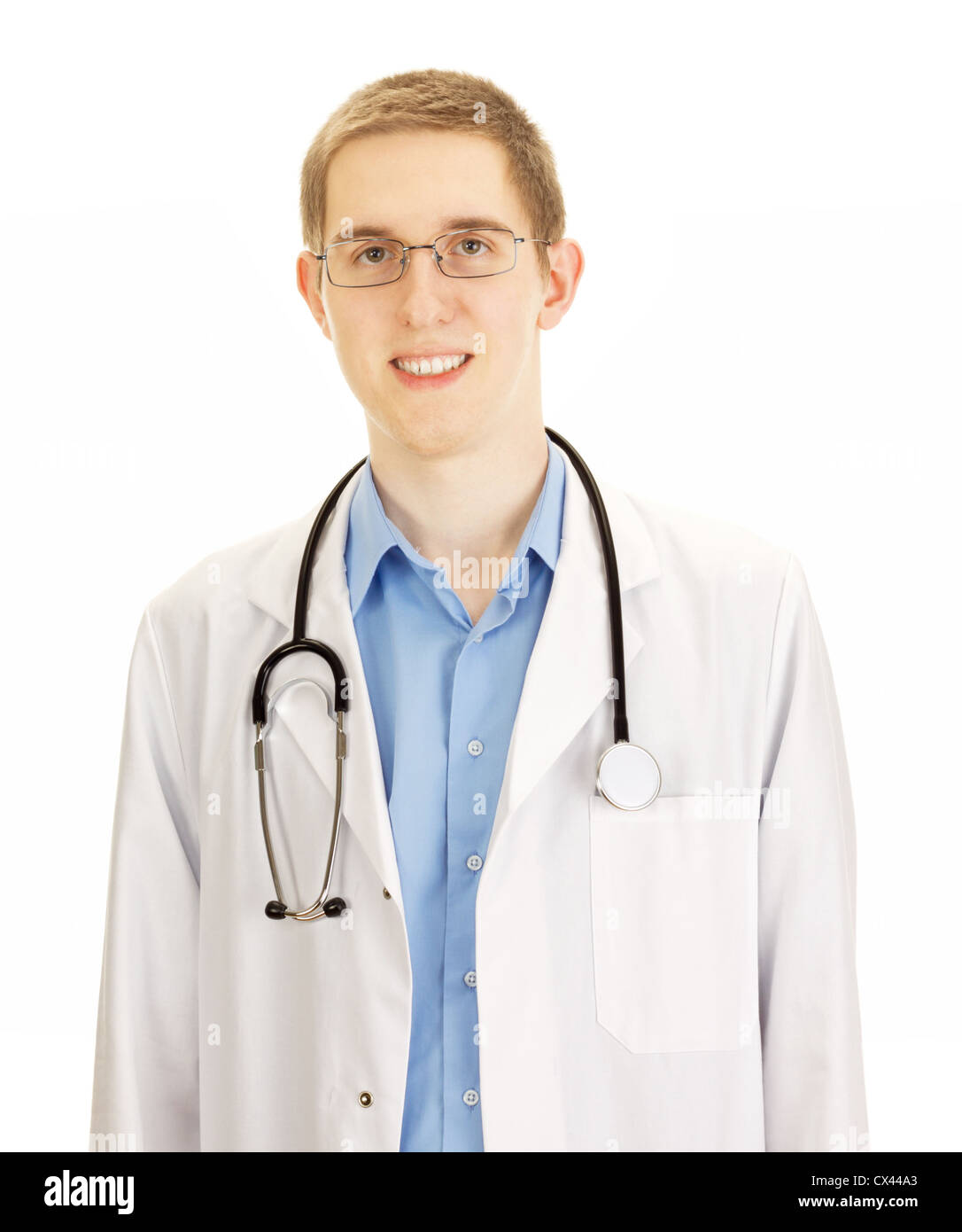 Ein junger Arzt lächelnd Stockfoto