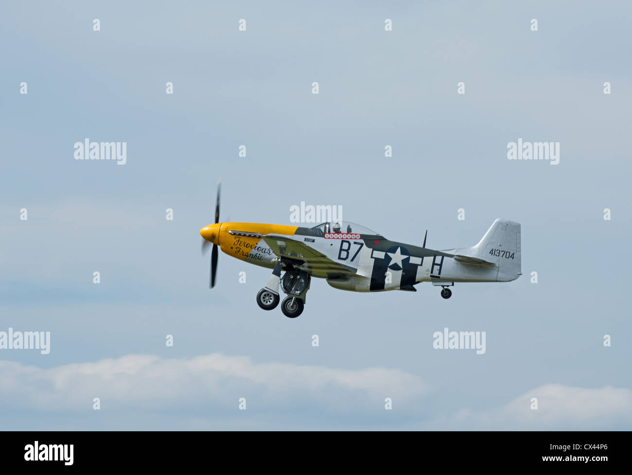 North American P - 51D Mustang am Inverness Dalcross Flughafen.  SCO 8464 Stockfoto