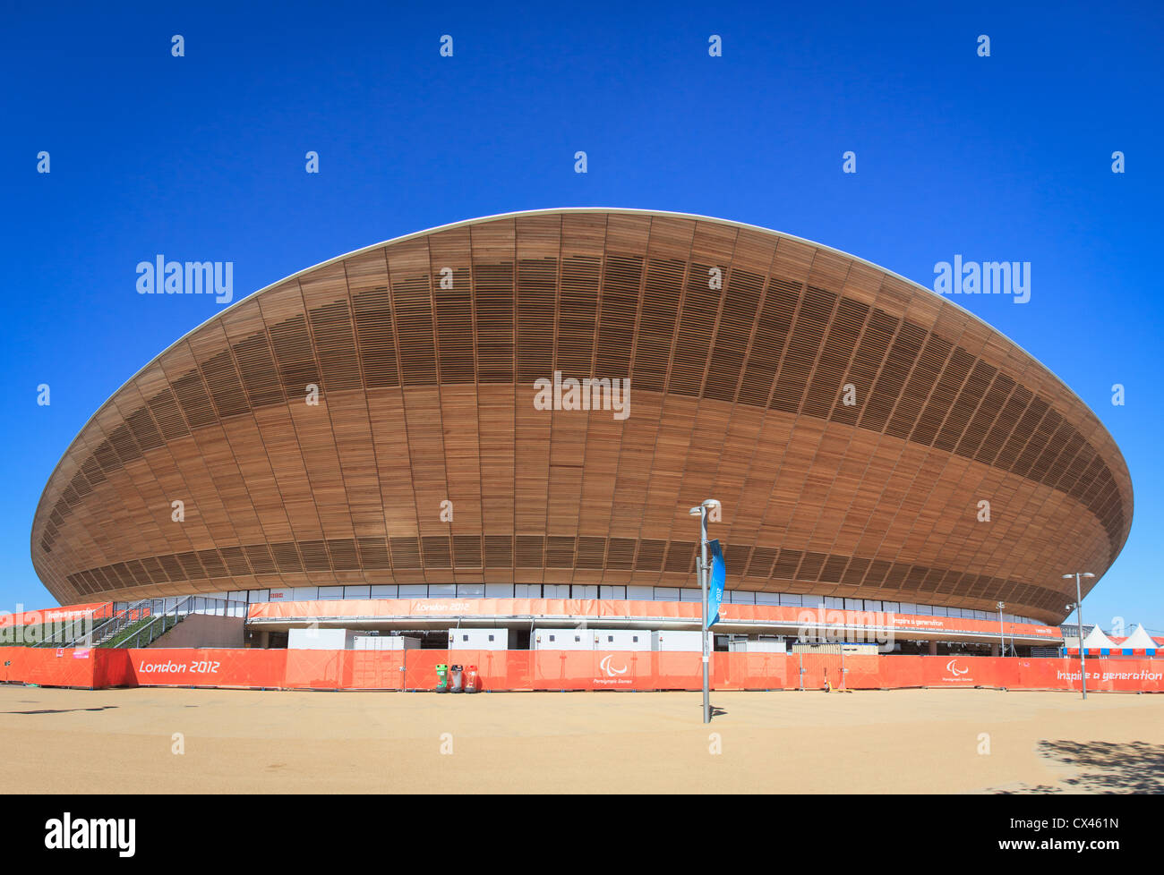 Radrennbahn nach dem Ende der London 2012 Olympische und Paralympische Spiele Stockfoto