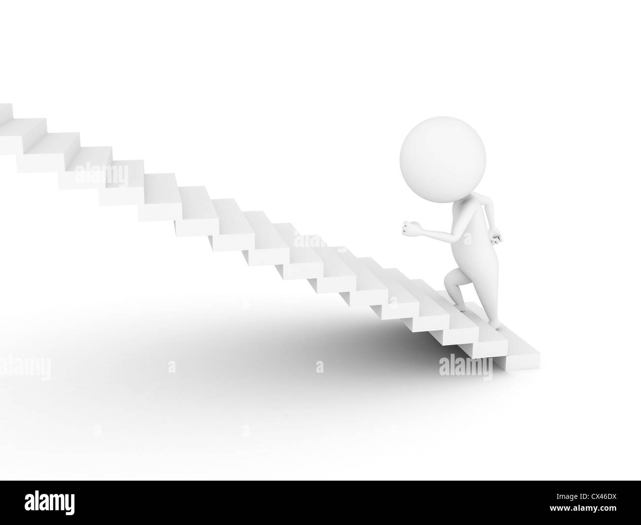 3D gerenderte Darstellung der eine Kerl läuft im Obergeschoss Stockfoto