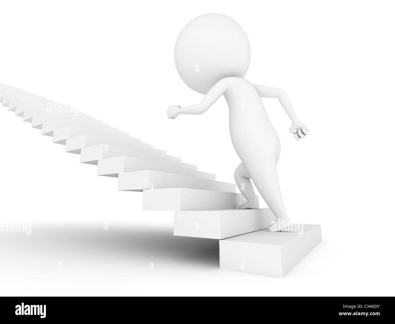 3D gerenderte Darstellung der eine Kerl läuft im Obergeschoss Stockfoto