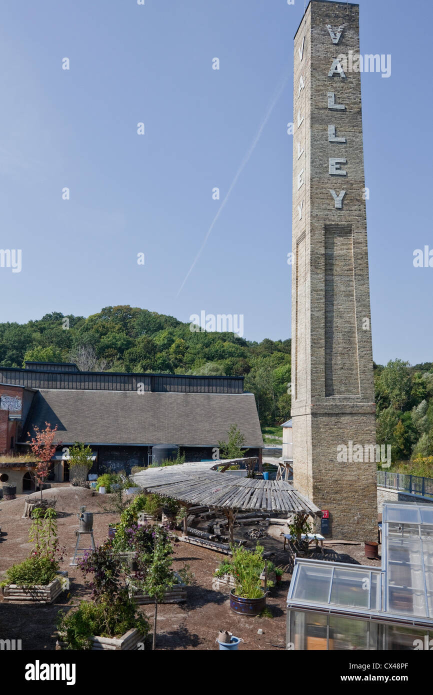 Immergrüne Ziegelstein-arbeiten oder Ziegelei im Don Valley in Toronto; Ontario; Kanada Stockfoto